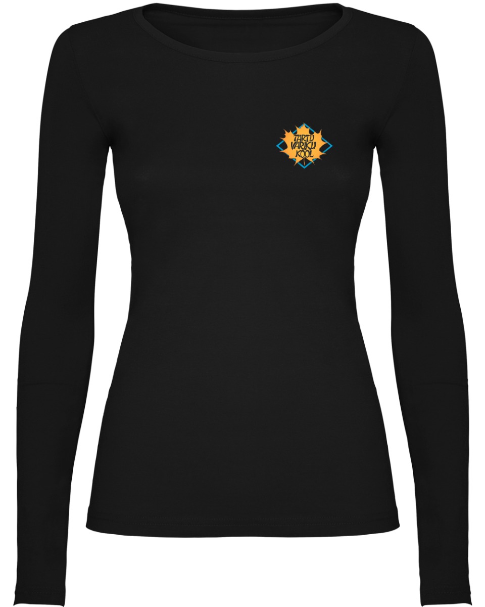 Naiste pikkade varrukatega särk, must