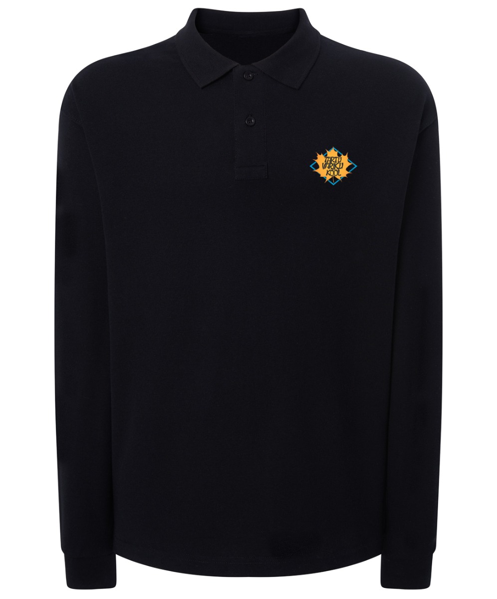 Meeste pikkade varrukatega polosärk, must